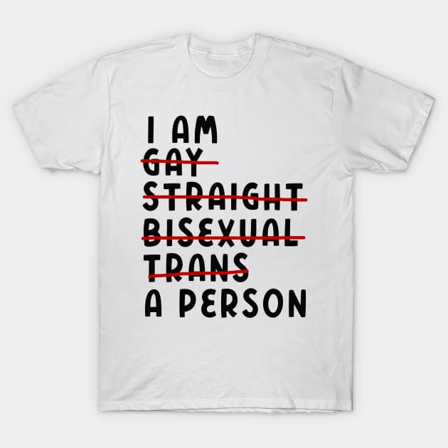 I Am Gay, Straight, Bisexual, Trans, A Person T-Shirt by Ricaso